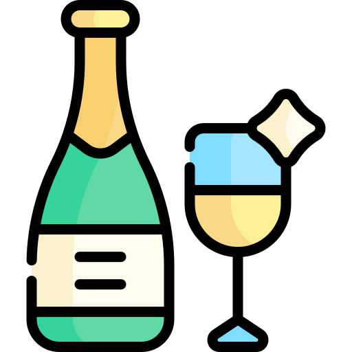 champagner Kawaii Lineal color icon