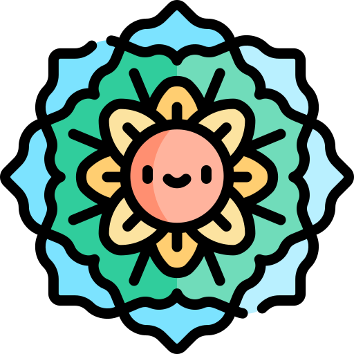 mandala Kawaii Lineal color icono