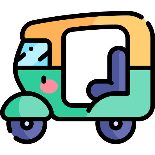 Rickshaw Kawaii Lineal color icon