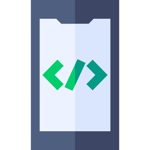 codificación móvil Basic Straight Flat icono