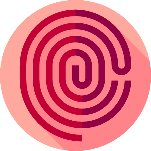 huella dactilar Flat Circular Flat icono