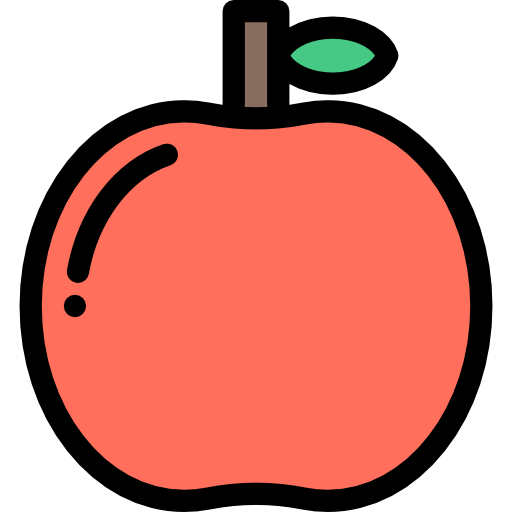 사과 Detailed Rounded Lineal color icon