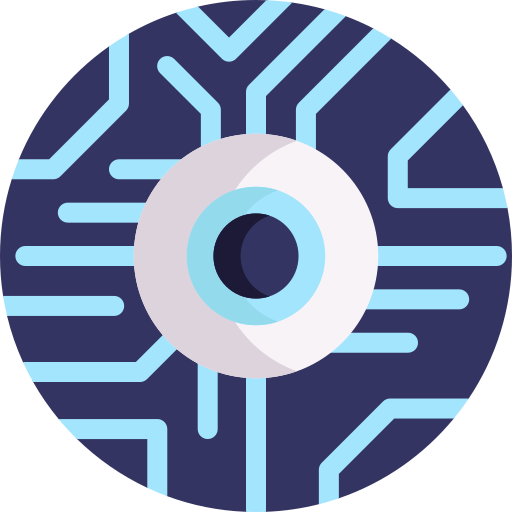 cybernetyczne oko Detailed Flat Circular Flat ikona