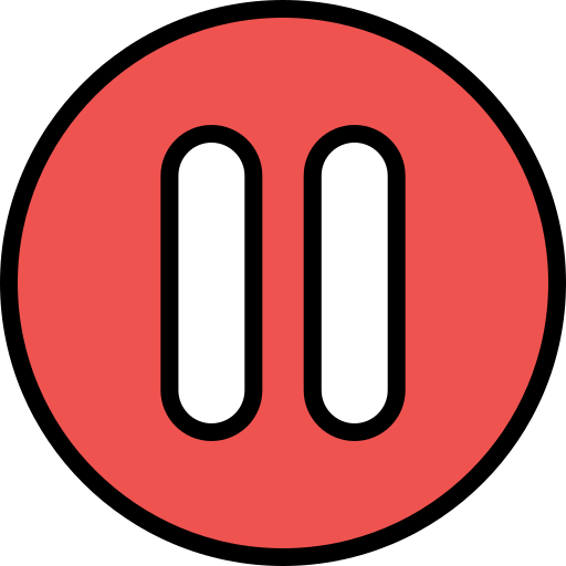 botón de pausa Generic Outline Color icono