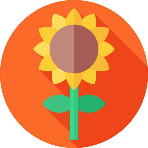 Sunflower Flat Circular Flat icon
