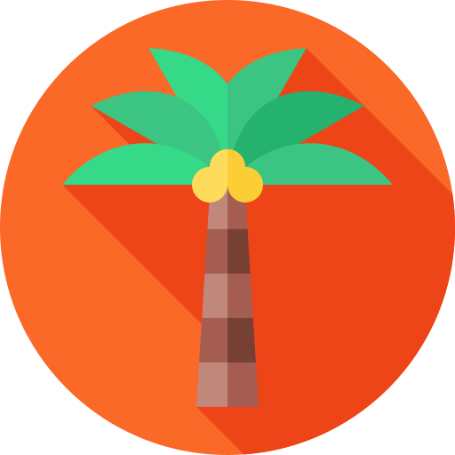 Palm tree Flat Circular Flat icon