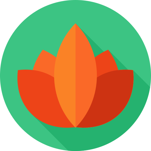 flor de loto Flat Circular Flat icono