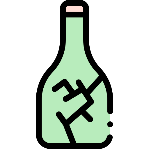 Broken bottle Detailed Rounded Lineal color icon
