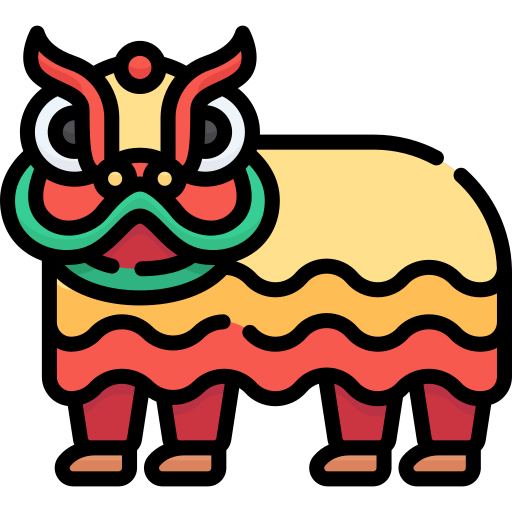 Lion dance Special Lineal color icon