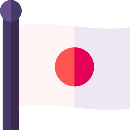 Япония Basic Straight Flat иконка