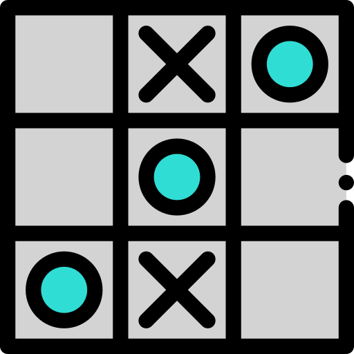 tic tac toe Detailed Rounded Lineal color icono