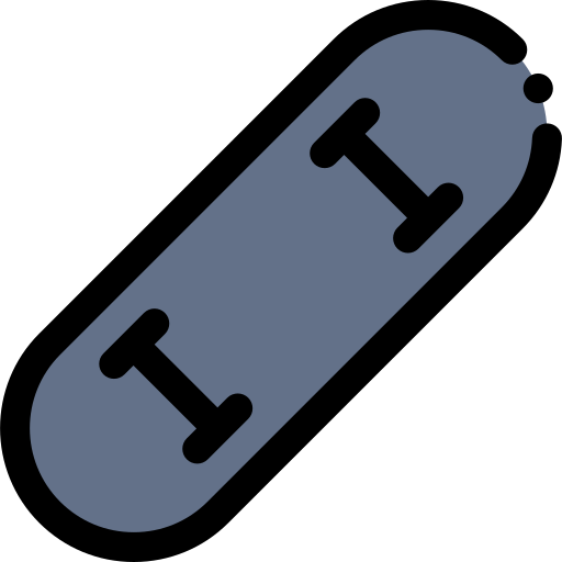skateboard Detailed Rounded Lineal color icon