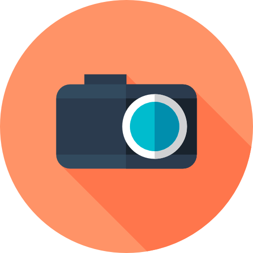 cámara fotográfica Flat Circular Flat icono