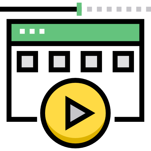 lecteur vidéo Detailed Straight Lineal color Icône