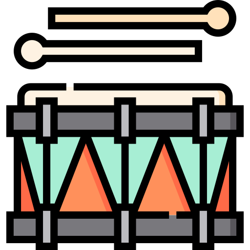 ドラム Detailed Straight Lineal color icon