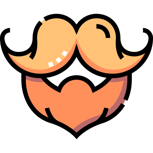 Mustache Detailed Straight Lineal color icon