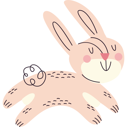 Rabbit Doodle Hand Drawn Flat icon