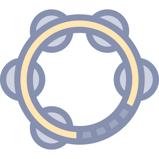 Tambourine Detailed color Lineal color icon
