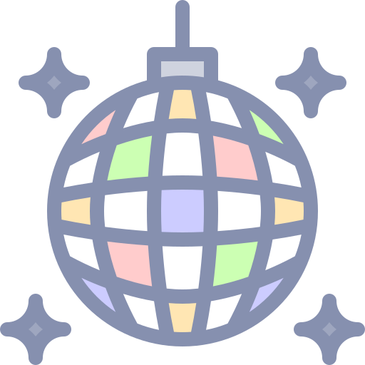 disco ball Detailed color Lineal color icon