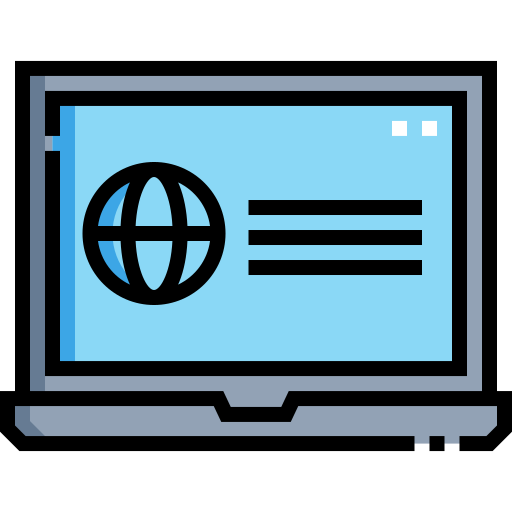 ordenador portátil Detailed Straight Lineal color icono