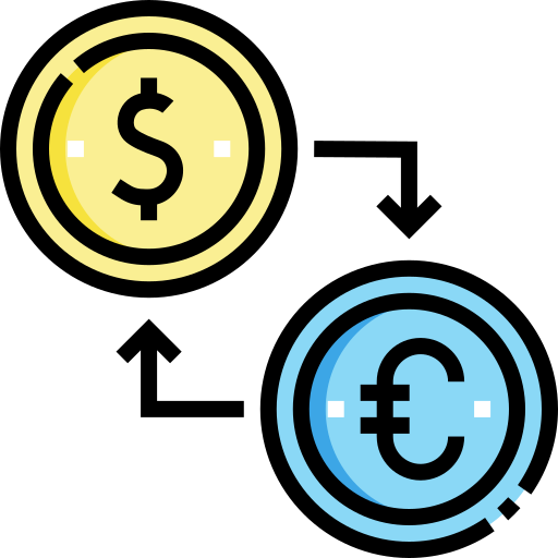 cambio de divisas Detailed Straight Lineal color icono