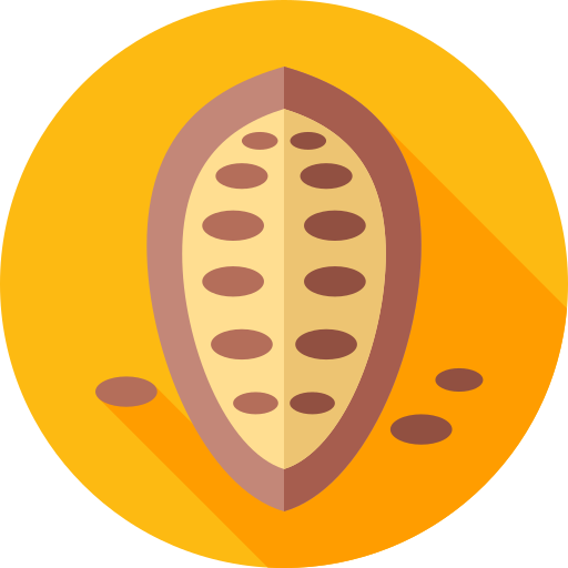grano de cacao Flat Circular Flat icono