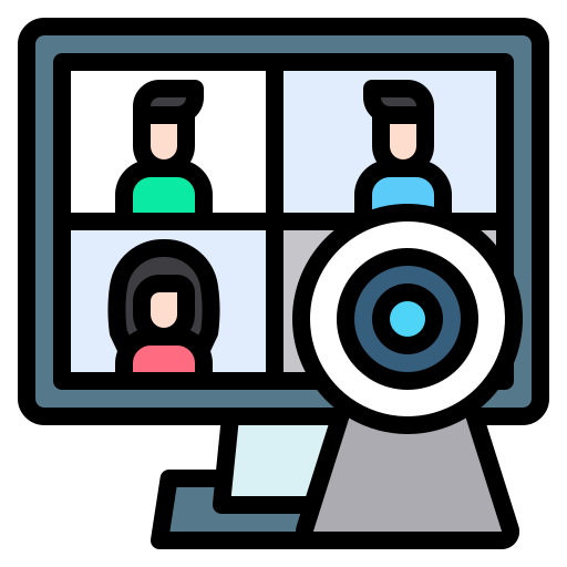 videoconferentie Payungkead Lineal Color icoon