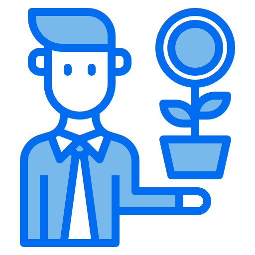 Businessman Payungkead Blue icon