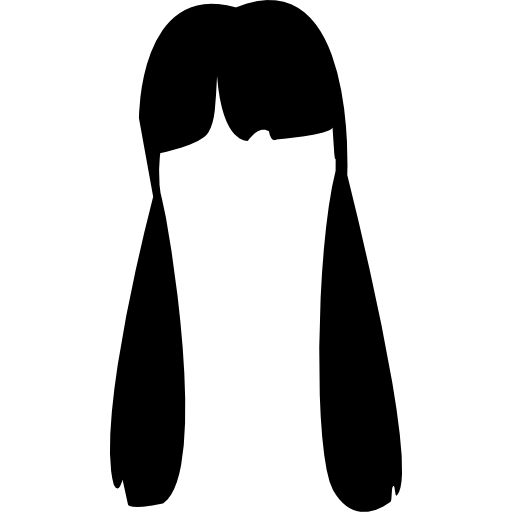 capelli femminili giovanili con due code di cavallo pendenti su entrambi i lati  icona