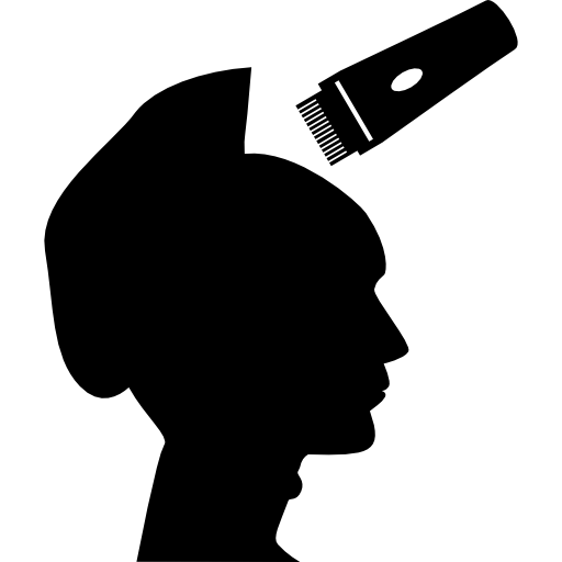 rasatura della silhouette della testa maschile  icona