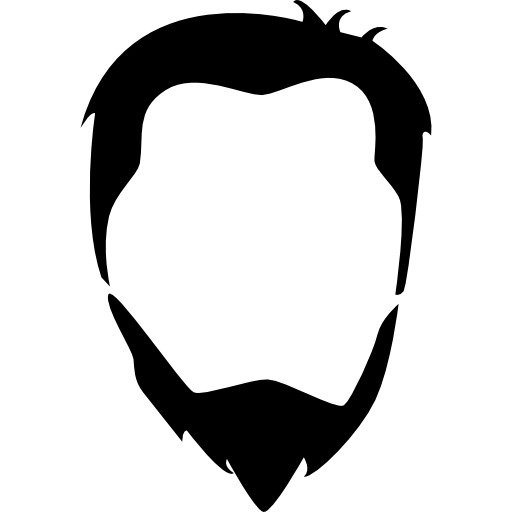Мужские волосы на голове и борода  иконка