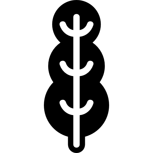 세 영역의 키 큰 나무 둥근 모양  icon