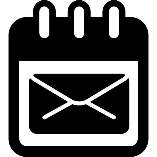 enveloppe de courrier électronique sur un calendrier  Icône