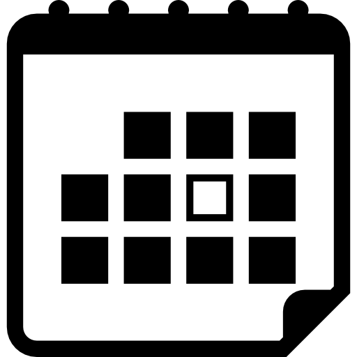 calendario con cuadrados  icono