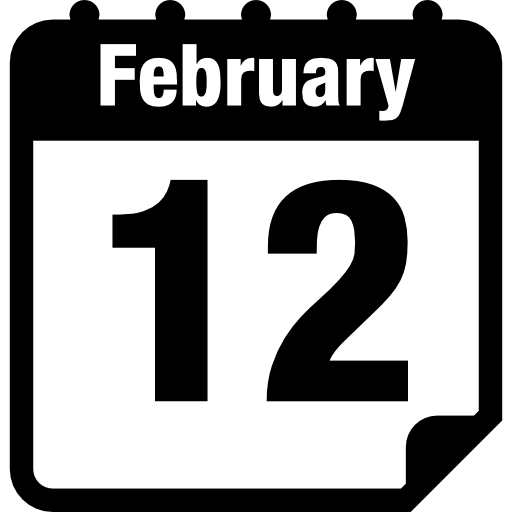page de calendrier du 12 février  Icône