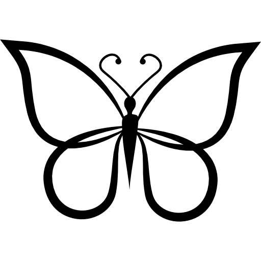 vista superior del contorno de forma de mariposa  icono