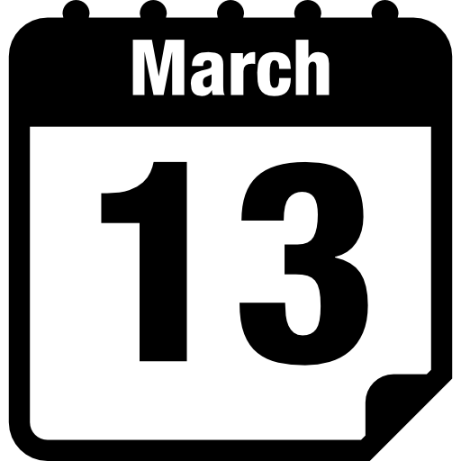 March 13 calendar page  icon