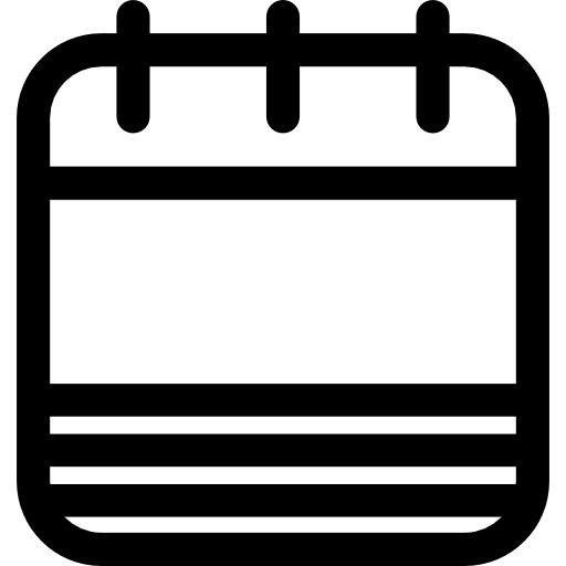 page de calendrier vierge avec des rayures  Icône
