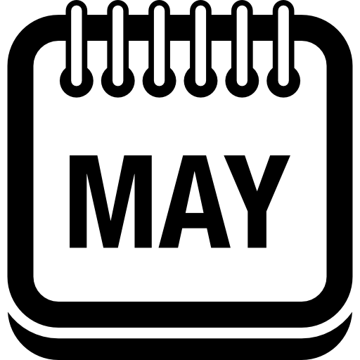 símbolo da página do calendário de maio  Ícone