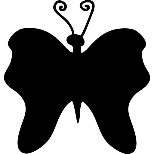 vue de dessus de silhouette de papillon arrondi  Icône