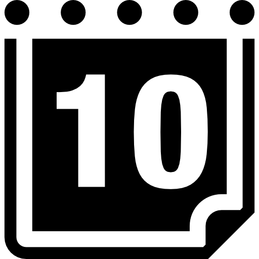 dzienna strona kalendarza w dniu 10  ikona
