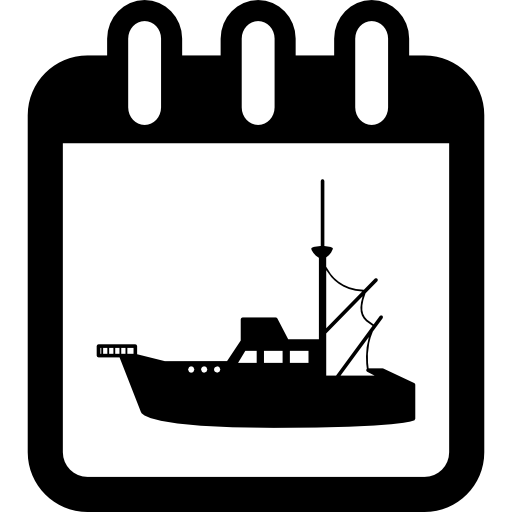 símbolo de interface da página do calendário diário da data da viagem de barco  Ícone