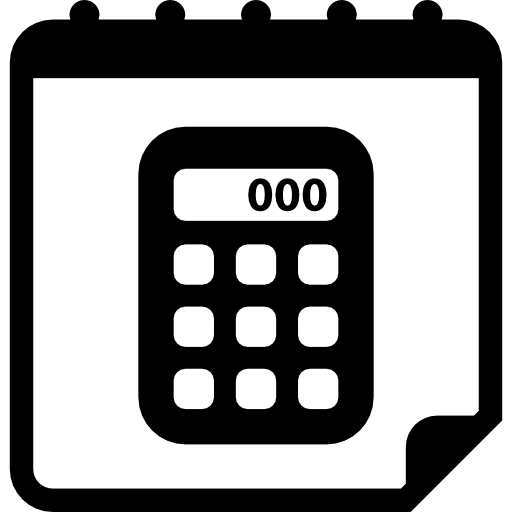 calculatrice sur la page du calendrier  Icône