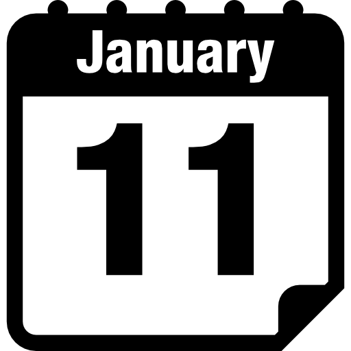 pagina del calendario giornaliero l'11 gennaio  icona