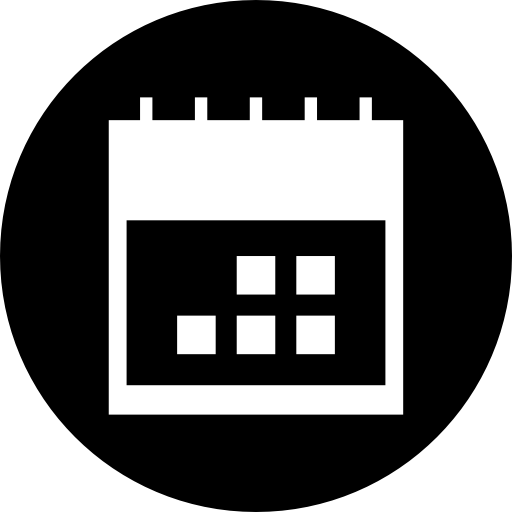 kalendarz w symbolu interfejsu koła  ikona