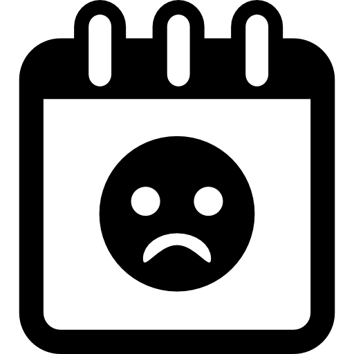 캘린더 페이지의 슬픈 얼굴  icon