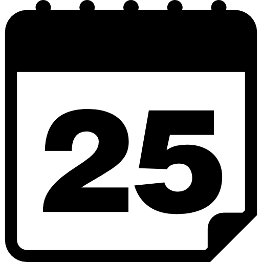Страница календаря 25-го дня  иконка