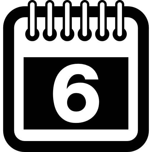 Календарная страница шестого дня месяца  иконка