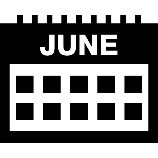 czerwcowa strona kalendarza  ikona