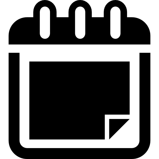 czarna strona kalendarza  ikona